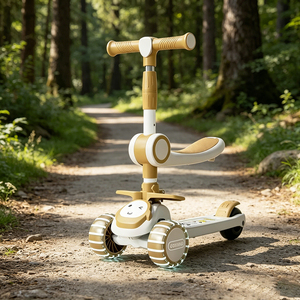 <span class=keywords><strong>Tricycle</strong></span> Enfant 3 Roues avec Barre <span class=keywords><strong>de</strong></span> Poussée - Trottinette Pliable 3-en-1 et Jouet Porteur avec Musique, Vente en Gros, Usine OEM pour Enfants - Product Image 5