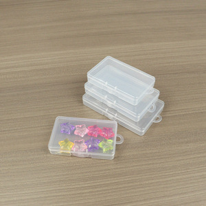 Transparent Plastic <b>Storage</b> <b>Box</b> Rectangle Covered Jewelry Seed Bead Desktop Organizer PP <b>Material</b> 80 90 100mm Long Hooks - Product Image 2