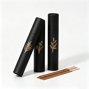 Vente en gros de tubes en papier pour bâtonnets d'encens biodégradables, papier kraft rond cylindrique, emballage cadeau recyclable, impression quadricolore - Product Image 4