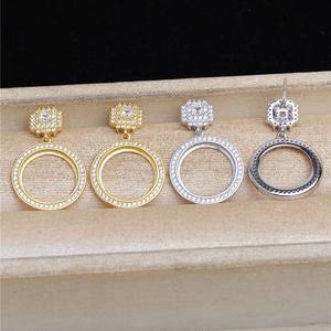 Plateau en argent S925 avec perle, motif tournesol et bord mat, plateau en marbre Sky de 10,7 pouces, 5613, composants pour bijoux, aiguille à oreilles - Product Image 1