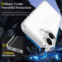 Casing ponsel akrilik asli tahan guncangan, casing pengisian daya nirkabel magnetik antigores dengan ketebalan 1.5mm untuk Iphone 17 16 15 14 13