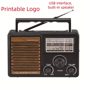 New Wood grain full-band radio card MP3 <b>player</b> High-sensitivity Radio - Product Image 1