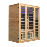 Sauna dalam ruangan 3 orang, ruang Sauna inframerah jauh rumah Emf rendah 3 orang