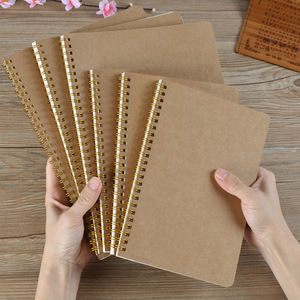 Cuaderno en espiral A5 personalizable, 60 hojas, cubierta de papel Kraft, revestimiento de rejilla de matriz de puntos para uso en oficina, ejercicios para tomar notas de estudiantes - Product Image 1