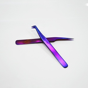 Hot Selling Professional Narrow Fine Points <b>Eyelash</b> Extension Tweezers <b>Under</b> Your Private Label - Product Image 5