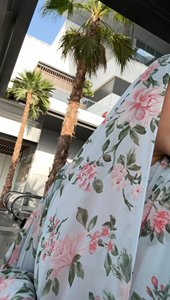 Cardigan en mousseline de soie léger et doux avec hijab, kaftan de Dubaï pour l'Aïd et le printemps, abaya à imprimé floral - Product Image 2