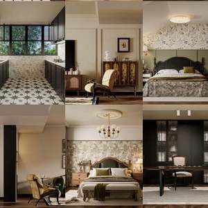 Armoire en bois de style médiéval moderne, luxe léger, avec porte en verre, rangement pour couverts, pour la maison, le salon ou la villa - Product Image 6