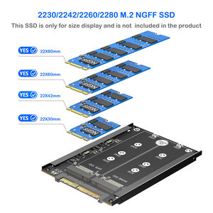 محول <span class=keywords><strong>M</strong></span>.2 NVMe ثنائي من نوع <span class=keywords><strong>M</strong></span>-Key و B-Key إلى U.2 مقاس 2.5 بوصة مع إطار تثبيت من مادة PCB للخوادم وأجهزة الكمبيوتر المكتبية عالية الأداء - Product Image 5