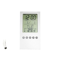 Porte-stylo transparent multifonctionnel avec affichage de l'heure, calendrier électronique perpétuel et impression de logo personnalisable