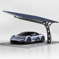 Stock UE Système de carport solaire 10KW étanche en aluminium, structure de carport photovoltaïque à montage au sol, supports de carport solaire pour stationnement