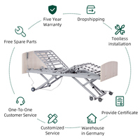 Lit médical électrique intelligent pliable de luxe pour personnes âgées, lit d'hôpital en bois, lit de soins à domicile, lit de chambre à coucher