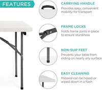 Ensemble de table et de chaises pliantes en plastique pour pique-nique, table de camping et chaise, valise trouée, 4 personnes