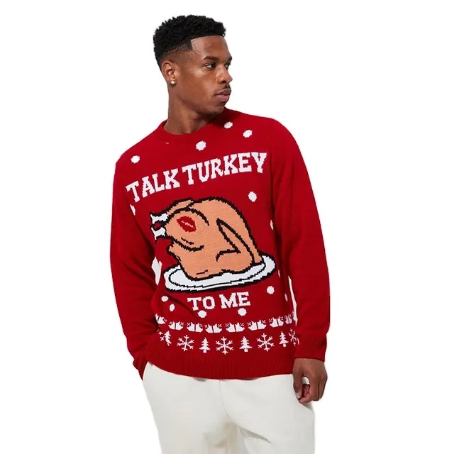 Benutzer definierte Herren Weihnachts pullover Pullover Weihnachts pullover Rentier 12gg Jacquard gestrickte Weihnachts pullover Männer