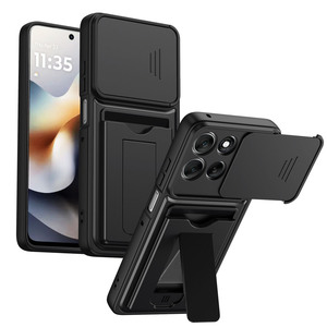 Étui de téléphone portable de luxe antichoc avec porte-cartes, support et fenêtre coulissante pour objectif, compatible Motorola Edge 70 Fusion X70 AIR SIGNATURE <span class=keywords><strong>5G</strong></span> - Product Image 2