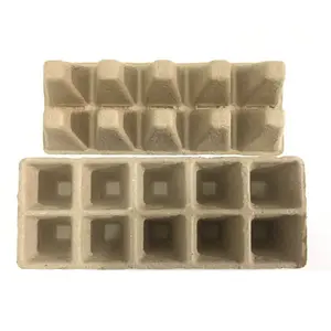 Macetas biodegradables orgánicas de pulpa para germinación de plantas de interior y exterior, 10 celdas, venta al por mayor, 4cm