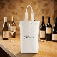 Sac fourre-tout en toile personnalisé pour bouteille de vin, emballage cadeau de luxe réutilisable pour la promotion des vignobles et la vente au détail, boutique de détail, épicerie