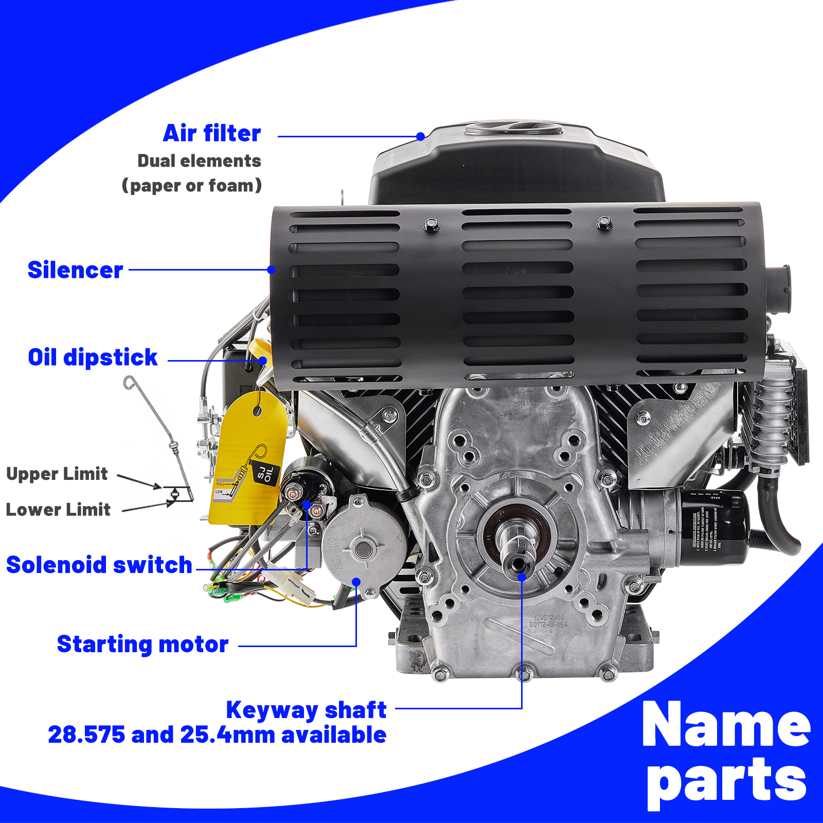 TJ740 27HP V-Twin Gasoline Engine 739cc for Small Agricultural