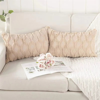 3D coton et lin géométrique bloc diamant solide housse de coussin lit canapé taie d'oreiller salon Simple carré décoration