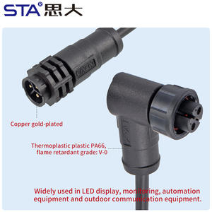 E10 वाटरप्रूफ 2 3 4 पिन बी सीधे/कोण ओवरमोल्ड इंजेक्शन प्रकार पुरुष महिला ip67/68 बायोनेट कनेक्टर प्लग - Product Image 3