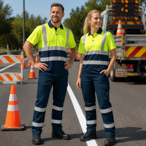 Magliette Polo a Maniche Corte ad Asciugatura Rapida con Strisce Riflettenti, Abbigliamento da <span class=keywords><strong>Lavoro</strong></span> di Sicurezza, Pantaloni da <span class=keywords><strong>Lavoro</strong></span> per Edilizia, Abbigliamento da <span class=keywords><strong>Lavoro</strong></span> Personalizzato - Product Image 1