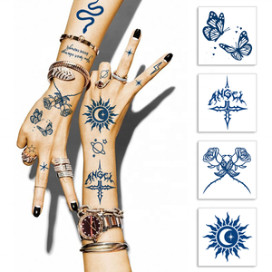 Fabricant d'autocollants <span class=keywords><strong>de</strong></span> tatouage temporaire Genipa à <span class=keywords><strong>encre</strong></span> semi-permanente 100% végétale, marque privée, impression OEM personnalisée, tatouage <span class=keywords><strong>Jagua</strong></span> - Product Image 1