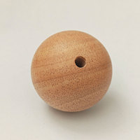 Boules rondes en bois vernies, en bois dur naturel lisse, en bois de caoutchouc, pour l'artisanat et le bricolage