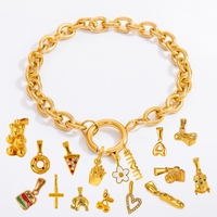Olivia acier inoxydable à la mode fait à la main bricolage chaîne trombone chevrons O or 18k Bracelet personnalisé bijoux de mode pour hommes femmes