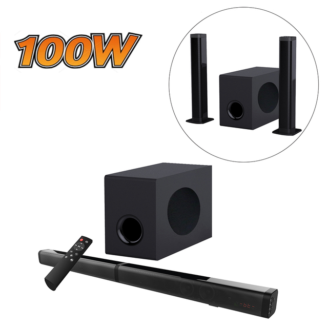For 2.1CH for 5.0 Multimedia Soundbar Speaker with Display Screen Remote Control for PC TV (37 Inches Split Design)