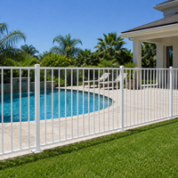 Barrière de sécurité en métal blanc de qualité export pour piscine, conception sans entretien, en alliage robuste, vente en gros