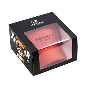 Fedora Hat Custom Logo Matte Black Fedora Hat Gift Box Baseball Cap Paper Packaging Box With Clear Window