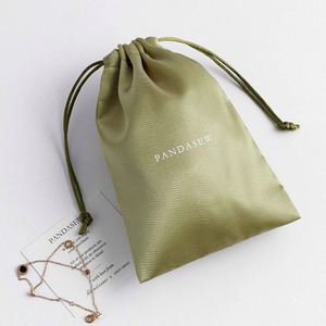 Sage Green Luxury Satin <b>Drawstring</b> Bag, Premium Silk <b>Pouch</b> for Jewelry, Cosmetics, Hair Accessories, Gift Wrapping - Product Image 4