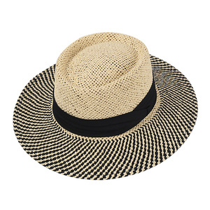 2021 diseño elegante americano y europeo sombreros de Panamá de playa de alta calidad <span class=keywords><strong>mujer</strong></span> hombre verano pastel de cerdo sombrero de paja con cinta - Product Image 1