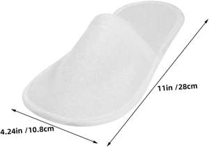 Chaussons d'hôtel, blancs, chaussons de spa, chaussons de bain, chaussons jetables pour hommes et femmes, ensemble de chaussons pour invités, unisexe - Product Image 2
