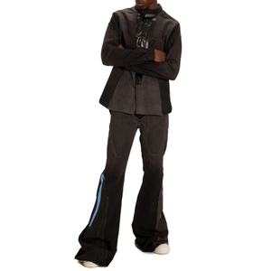 กางเกงยีนส์เดนิมทรงหลวมแฟชั่นสั่งทำจากโรงงาน หลายสี ห้ากระเป๋า ทรงบูทคัท แต่งผ้าปะติดปะต่อ ทรงขาบาน - Product Image 3