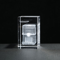 Cube en cristal K9 gravé au laser 3D avec logo personnalisé, souvenir de bureau de haute qualité