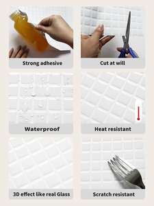 Vividtiles-Baldosas cuadradas para pelar y pegar ladrillos en 3D para Baño - Product Image 4