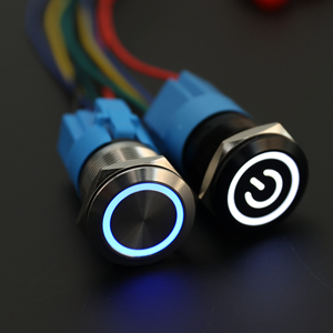 16mm 3A Metal Latching <b>Momentary</b> IP65 Ring LED Stainless Steel <b>Push</b> <b>Button</b> <b>Switch</b> - Product Image 4