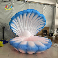Coquille gonflable de scène de décoration de coquillage gonflable géante personnalisée avec lumière LED pour la fête de mariage
