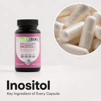 Capsules de Myo-Inositol et D-Chiro-Inositol 2000mg pour l'équilibre hormonal féminin, rapport 40:1, Folate, Vitamine D3, Fabrication GMP