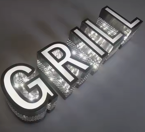 Enseignes commerciales Focus 3D personnalisées enseignes lumineuses en forme de lettre pour canaux extérieurs enseignes en acrylique en acier inoxydable avec lettres en forme de diamant - Product Image 3