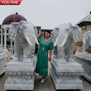 Escultura estatua de elefante mármol jardín exterior personalizada - Product Image 1
