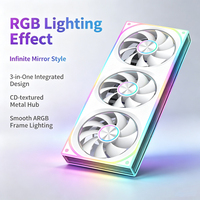 Ventilateur de refroidissement PWM QiuzAim 240mm/360mm tout-en-un avec contrôle indépendant asynchrone ARGB 5V 3 broches pour boîtier PC et radiateur