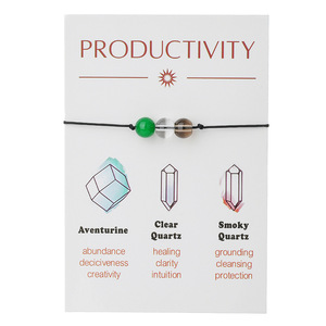 Pulsera de Cristal de Piedra Natural con Tarjeta, Buena Suerte, Protección, Alivio de la Ansiedad, Sanación Emocional, Joyería Unisex, Regalo - Product Image 5