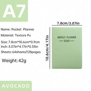 2026 A7 English Schedule Book Portable Mini Pocket Planner with Morandi Color - Product Image 5