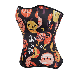 Womens <strong>Corsets</strong> <strong>Pattern</strong> Rockabilly Clubwear Bustier Halloween Cosplay Pumpkin Print Burlesque <strong>Corset</strong> <strong>Top</strong> - Product Image 2