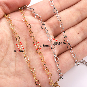 Chaîne en acier inoxydable en forme de cœur, couleur or 18 carats, chaîne de clavicule pour femme, chaîne décorative pour le corps, à porter au quotidien - Product Image 2