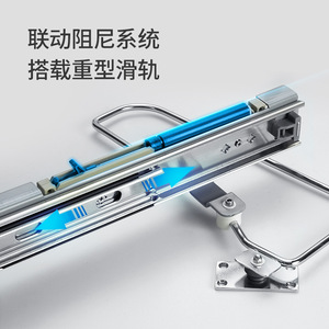 Unihopper <b>Kitchen</b> Pull-Out Basket L-Shape Double-Layer <b>Storage</b> <b>Corner</b> Organizer With Linkage System For Pantry Use - Product Image 2