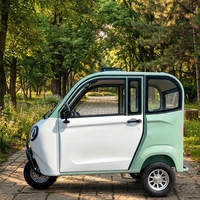 Tricycle Électrique Fermé au Design Cartoon Mignon pour Adultes, Véhicule de Transport Urbain à Longue Portée avec Phare LED