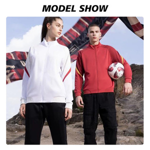 Chaqueta de chándal de fútbol de secado rápido unisex Conjunto de entrenamiento deportivo con cremallera completa personalizada Servicio OEM para fútbol Incluye INSCRIPCIÓN DE NOMBRE - Product Image 5