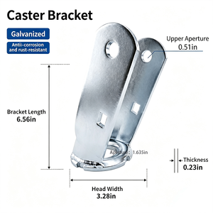 Supports de roulettes pivotantes robustes de 6 et 8 pouces en acier au carbone galvanisé, type <span class=keywords><strong>fourche</strong></span>, pour remplacement sur chariot industriel - Product Image 2